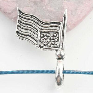 Tibetan Silver USA flag design charms 20pcs EF0026