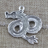 2Pieces/lot  35*40mm Antique Silver Color Dragon Charms DIY Pendant Charm For Jewelry Pendant Making Wholesale