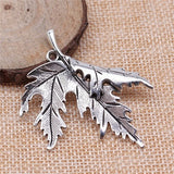 2pcs 55x45mm Antique Silver Color Antique Bronze Maple Leaf Pendant Charms For DIY Jewelry Making