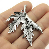 2pcs 55x45mm Antique Silver Color Antique Bronze Maple Leaf Pendant Charms For DIY Jewelry Making