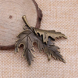 2pcs 55x45mm Antique Silver Color Antique Bronze Maple Leaf Pendant Charms For DIY Jewelry Making