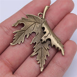 2pcs 55x45mm Antique Silver Color Antique Bronze Maple Leaf Pendant Charms For DIY Jewelry Making