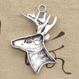 2pcs Charms Christmas Sika Deer 60x43mm Antique Silver Color Pendants DIY Crafts Making Findings Handmade Tibetan Jewelry