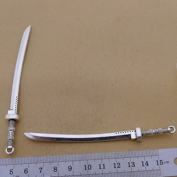 3 Pieces 10.7*10mm Mixed Alloy Antique Silver Color Sword Charms Bracelet Pendant Accessory For DIY Jewelry Making