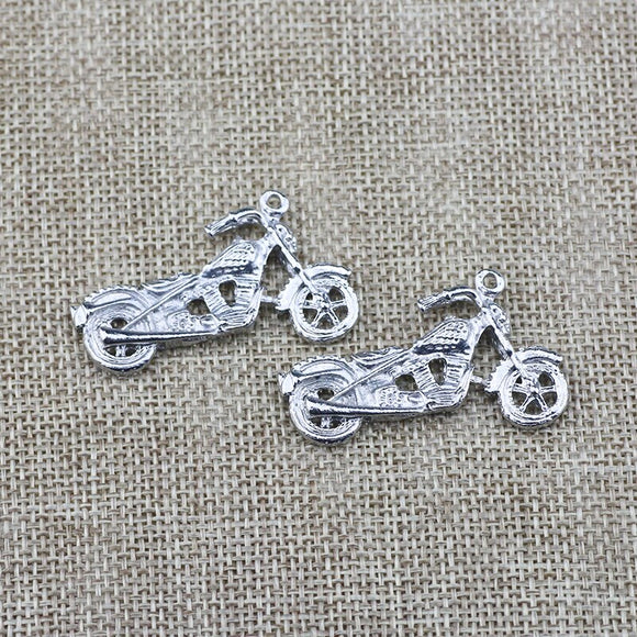 3 Pieces 25*41mm Newest Style Antique Silver Color Mixed Alloy Motorcycle Vintage Charms Pendant For DIY Jewelry Making