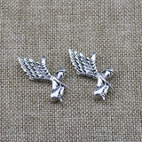 3 Pieces 27*36mm Newest Style Mixed Alloy Antique Silver Color Angel Wings Charms Bracelet Pendant For DIY Jewelry Making