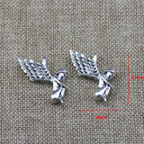 3 Pieces 27*36mm Newest Style Mixed Alloy Antique Silver Color Angel Wings Charms Bracelet Pendant For DIY Jewelry Making