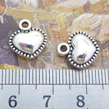 3 Pieces/Lot 11*13mm Antique Silver Plated Double Sided Alloy Heart Charms Pendant For Diy Jewelry Making