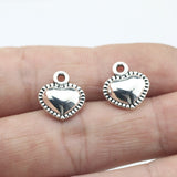 3 Pieces/Lot 11*13mm Antique Silver Plated Double Sided Alloy Heart Charms Pendant For Diy Jewelry Making