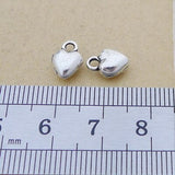 30 Pieces 10*7mm Mixed Alloy Antique Silver Color Little Heart Charms Bracelet Keychain Pendant Accessory For DIY Jewelry Making