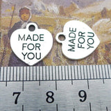 30 Pieces 15x14mm Antique Silver Color Heart-shaped Charms Alphabet Neacklace For DIY Jewelry Making