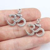 30 Pieces/Lot  21mm*22mm Alloy Antique Small Metal OM Charms Yoga Om Pendants Making DIY Handmade
