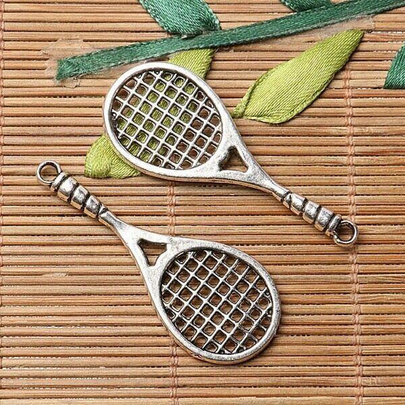 Tibetan silver plated tennis racket charm pendants  20pcs  EF3584
