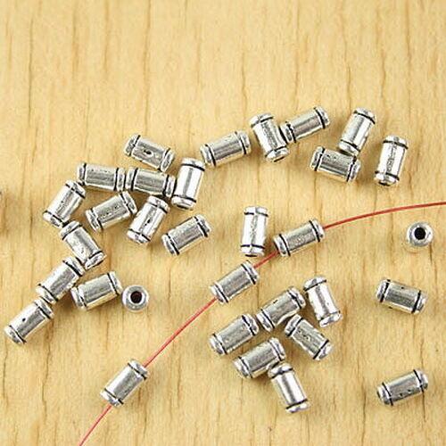 100pcs Tibetan silver long tube spacer beads h2662