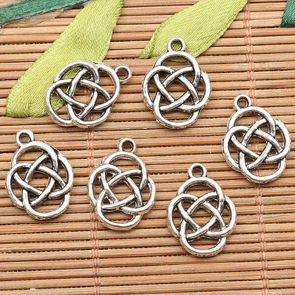 20pcs tibetan silver color follow knited flower design charms H0837