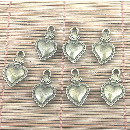 10pcs antiqued bronze color heart shaped radish design charms h0250