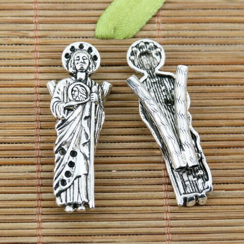 3pcs tibetan silver color cameo St Jude religious charms EF2413