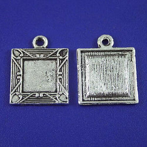 10pcs Tibetan silver rim picture frame charms 10x10mm h1125