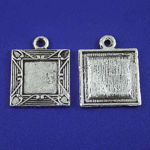 10pcs Tibetan silver rim picture frame charms 10x10mm h1125