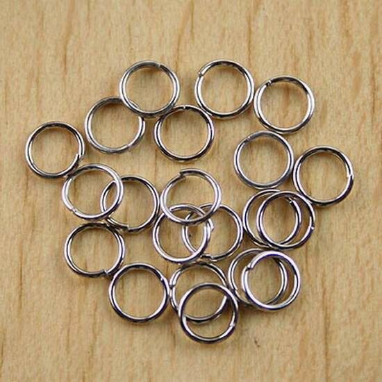 100pcs 6mm Nickel tone open Jump Rings H0426