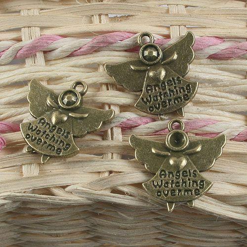 8pcs antiqued bronze angel design pendant charm G934