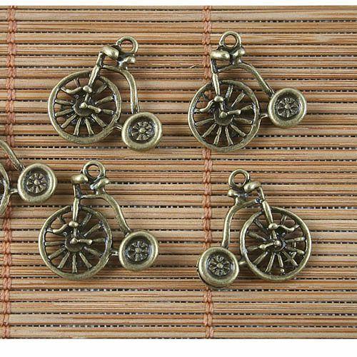 18pcs antiqued bronze bicycle pendant G1580