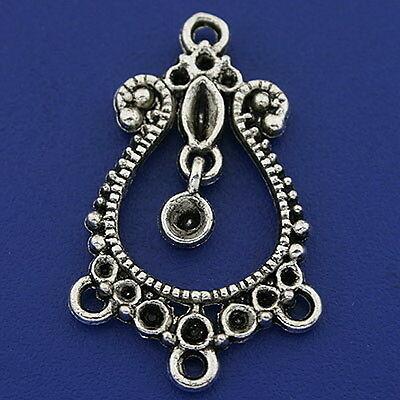 6pcs dark silver tone connectors h3313