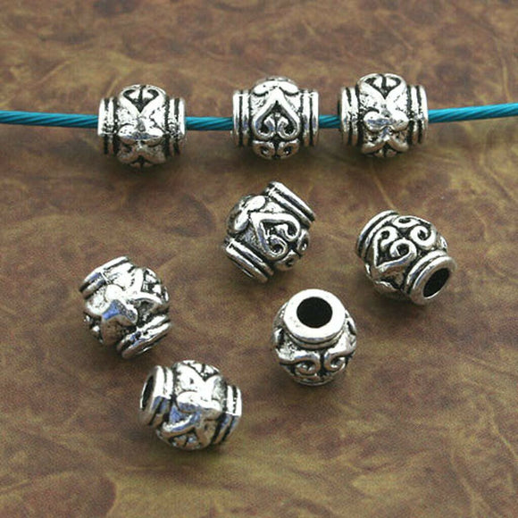 10pcs Tibetan Silve nice round pattern Spacer bead Findings X0248