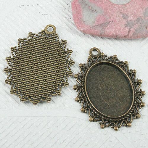 6pcs antiqued bronze color oval rim cabochon settings in 25x18mm EF0672