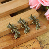 30PCS 10*20mm Metal Alloy Two Color Bowknot Connector Charms For Jewelry Making DIY Handmade Craft