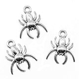 30PCS 17*15mm Metal Alloy 3D Spider Halloween Charms Pendant For Jewelry Making DIY Handmade Craft