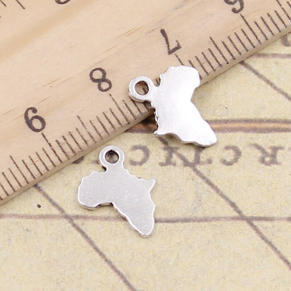 30pcs Charms Africa Continent Map 13x10mm  Tibetan Silver Color Pendants Antique Jewelry Making DIY Handmade Craft