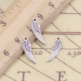 30pcs Charms Angel Wings 19x5mm Tibetan Bronze Silver Color Pendants Antique Jewelry Making DIY Handmade Craft EF4026