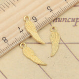 30pcs Charms Angel Wings 19x5mm Tibetan Bronze Silver Color Pendants Antique Jewelry Making DIY Handmade Craft