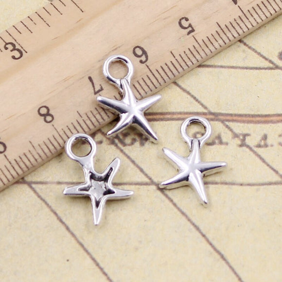 30pcs Charms Animal Starfish 17x11mm Tibetan Silver Color Pendants Antique Jewelry Making DIY Handmade Craft