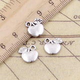 30pcs Charms Apple 11x11mm Tibetan Bronze Silver Color Pendants Antique Jewelry EF3604
