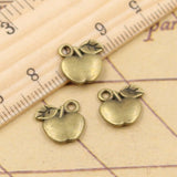30pcs Charms Apple 11x11mm Tibetan Bronze Silver Color Pendants Antique Jewelry EF3604