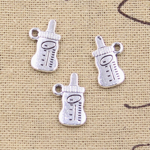 30pcs Charms Baby Feeding Bottle 16x8mm Antique Silver Color Pendants DIY Crafts Making Findings Handmade Tibetan Jewelry