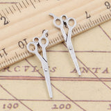 30pcs Charms Barber Scissors 30x10mm Tibetan Silver Color Pendants Antique Jewelry Making DIY Handmade Craft