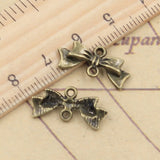30pcs Charms Bowknot Bow 20x9mm Tibetan Bronze Silver Color Pendants Antique Jewelry Making DIY Handmade Craft
