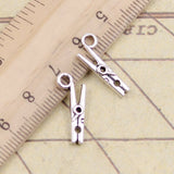 30pcs Charms Clothespin 18x8mm Tibetan Silver Color Pendants Antique Jewelry Making DIY Handmade Craft