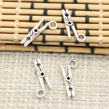30pcs Charms Clothespin 18x8mm Tibetan Silver Color Pendants Antique Jewelry Making DIY Handmade Craft