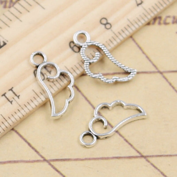 30pcs Charms Cloud Angel Wings 17x8mm Tibetan Silver Color Pendants Antique Jewelry Making DIY Handmade Craft
