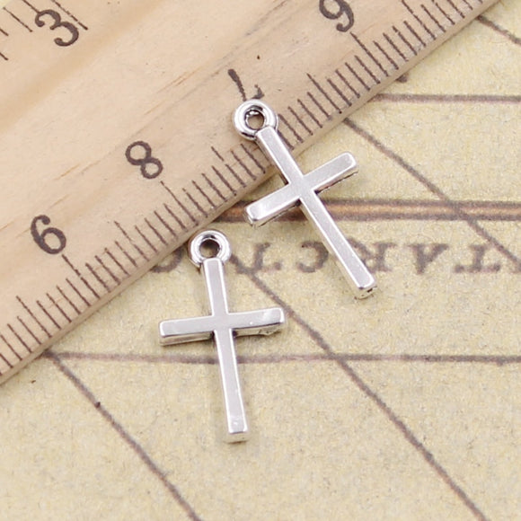 30pcs Charms Cross 18x20mm Tibetan Silver Color Pendants Antique Jewelry Making DIY Handmade Craft