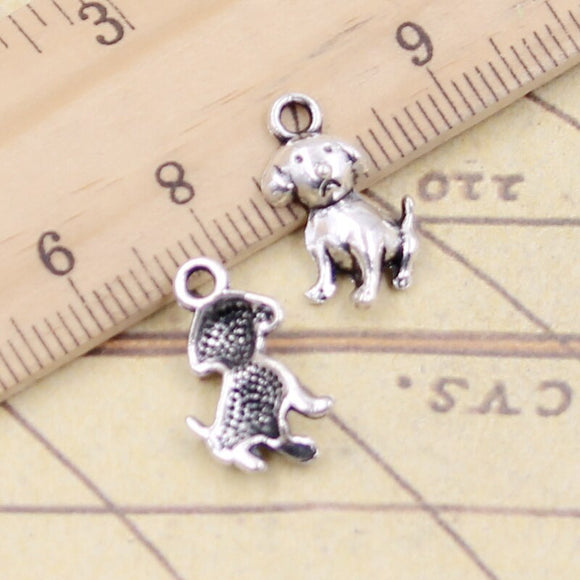30pcs Charms Dog 16x10mm Tibetan Silver Color Pendants Antique Jewelry EF3609