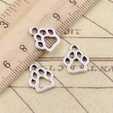 30pcs Charms Dog Paw 13x11mm Tibetan Bronze Silver Color Pendants EF1407