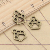 30pcs Charms Dog Paw 13x11mm Tibetan Bronze Silver Color Pendants EF1407