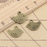 30pcs Charms Double Sided Lovey Bird 16x13mm Tibetan Bronze Silver Color Pendants Antique Jewelry Making DIY Handmade Craft