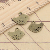 30pcs Charms Double Sided Lovey Bird 16x13mm Tibetan Bronze Silver Color Pendants Antique Jewelry Making DIY Handmade Craft EF3986