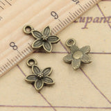 30pcs Charms Flower 11x11mm Tibetan Bronze Silver Color Pendants Antique Jewelry Making DIY Handmade Craft